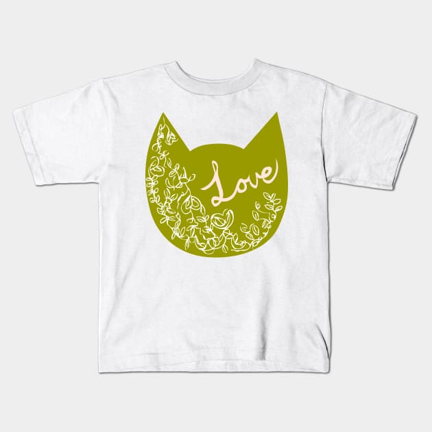 LOVE CAT Kids T-Shirt by MoreThanThat